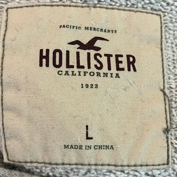 Hollister Gray Hoodie with Pink Surfing Patch - Picture 5 of 6